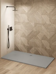 Saniclear Modo douchebak 200x100cm met stone finish lichtgrijs