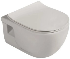 Sapho Brilla randloos toilet met zitting 36.5x53cm latte mat