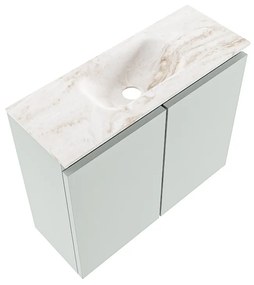 Mondiaz Ture DLux toiletmeubel 60cm greey met wastafel frappe midden zonder kraangat