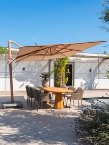 4-Seasons Hacienda zweefparasol 300 x 400 cm. - Woodlook/Sand
