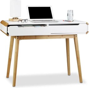 Bureau met laden - houten computerbureau - kaptafel - Scandinavisch - wit