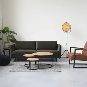 LABEL51 Poef gebreid L katoen zwart