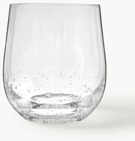 Mondgeblazen Bubble waterglazen met decoratieve luchtbellen, 4 stuks