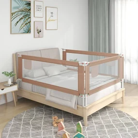 vidaXL Bedhekje peuter 100x25 cm stof taupe