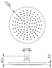 Salenzi Giro douchekop geborsteld messing 20cm