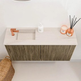 Mondiaz Joya DLux 80cm toiletmeubel dusk met wastafel faye links 1 kraangat meli