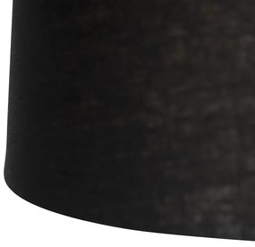 Eettafel / Eetkamer Hanglamp zwart met linnen kappen zwart 35 cm 2-lichts - Blitz Modern E27 cilinder / rond rond Binnenverlichting Lamp