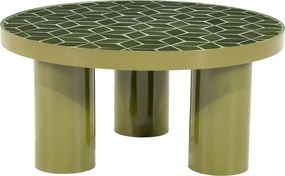 Salontafel Met Mozaiek Bruin - 71 X 71cm.