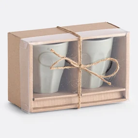 Set van 2 geribbelde koffiekopjes, Notele