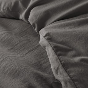 Dubbelzijdig dekbedovertrek in gewassen linnen en gewassen katoen Annaba