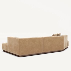 Rechte open hoekbank in stonewashed fluweel, JACOPO