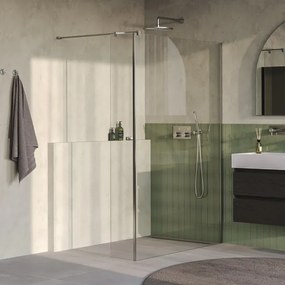 BRAUER Oblivion Inloopdouche - 130x200cm - 30cm zijwand - glascoating - helder glas - Geborsteld RVS PVD GS-OBI2H13030200NG