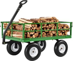 VEVOR Handkar 110x75x67 cm, transportkar, tuinkar, gereedschapskar, 2-in-1 handkar, met terreinbanden, afneembare gaaszijpanelen en 180° draaibare handgreep