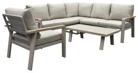 Lola hoek loungeset 5-delig aluminium zand latte