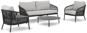 Stoel en Bank Loungeset 4 personen Aluminium/rope Grijs  Coco Puerto/Pacific