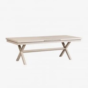 Uitbreidbare Rechthoekige Eettafel Van Aluminium Karena Tapioca Beige & 240 - 300 X 100 Cm - Sklum