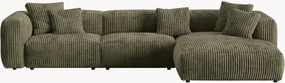 Modulaire hoekbank Martina met ribfluwelen effect
