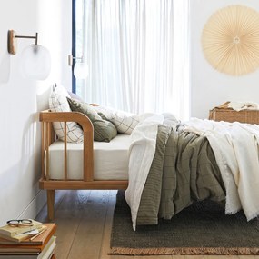 Wandlamp in eik en mat glas, Navida