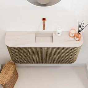 Mondiaz Joya DLux 95cm toiletmeubel ronding links/rechts dusk met wastafel faye midden zonder kraangat meli