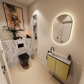 Mondiaz Ture DLux toiletmeubel 60cm oro met wastafel glace links met kraangat