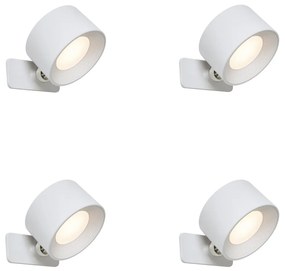 Set van 4 Moderne wandlampen wit incl. LED oplaadbaar - Bright Binnenverlichting Lamp