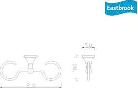 Eastbrook Rockingham messing bekerhouder dubbel chroom
