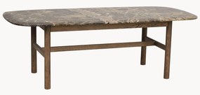 Ovale salontafel Hammond van marmer en eikenhout