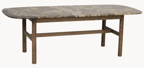 Ovale salontafel Hammond van marmer en eikenhout