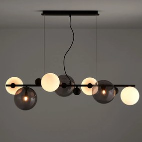 Hanglamp in smoked glas en metaal, Bullesco