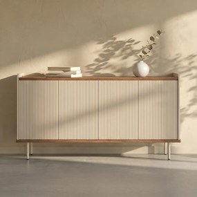 Beige Dressoir Met Ribbels - 150x45x85cm.