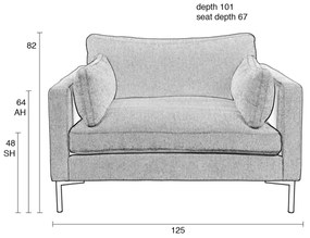 Zuiver Summer Loveseat Fauteuil Antraciet