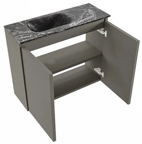 Mondiaz Ture DLux toiletmeubel 60cm smoke met wastafel lava links met kraangat