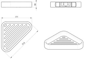 Gedy Smart hoek doucherek 17cm mat zwart