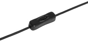 Retro tafellamp zwart met helder glas - Eclipse