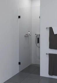Saniclear Modern profielloze douchedeur 70x200 met zwarte scharnieren