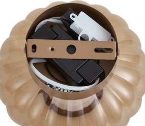 Design plafondlamp messing 18cm met amber glas incl. LED 3-staps dimbaar - Margherite