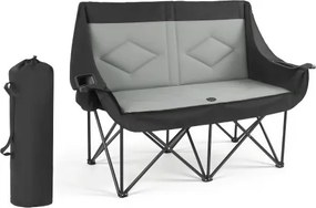 VEVOR Campingstoel voor 2 personen, opklapbare stoel, draagvermogen 300 kg, visstoel met 2 bekerhouders, wijnglashouders, tijdschriftenhouders en draagtassen, voor buitenactiviteiten, vissen, 1 stuk.