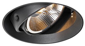 Moderne inbouwspot zwart GU10 AR111 rond trimless - Oneon Modern GU10 Binnenverlichting Lamp
