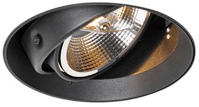 Moderne inbouwspot zwart GU10 AR111 rond trimless - Oneon