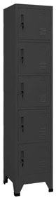 vidaXL Lockerkast 38x40x180 cm staal antracietkleurig