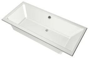 Xenz Kristal Ligbad - 180x80x48 - afvoer Midden - acryl - wit mat 6986-03