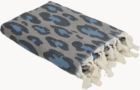 Katoenen hammamhanddoek Leopard met franjes