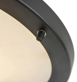 Buitenlamp Smart plafonnière zwart 31 cm incl. WiFi A60 IP44 - Yuma Modern E27 IP44 Buitenverlichting rond Lamp