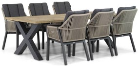 Tuinset 6 personen 240 cm Rope Taupe Lifestyle Garden Furniture Verona/Cardiff