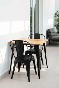 Torix Vierkante Tafel Natuurlijk Hout 80 cm