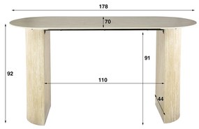 Bartafel Met Een Keramiek Blad - 178 X 70cm.