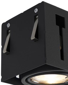 Set van 6 Inbouwspot zwart draai- en kantelbaar trimless 3-lichts - Oneon