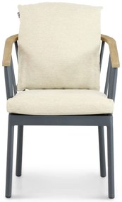 Tuinstoel Aluminium/Teak Grijs-antraciet Apple Bee Condor