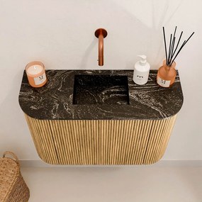 Mondiaz Joya DLux 65cm toiletmeubel ronding links/rechts oak met wastafel faye midden zonder kraangat lava