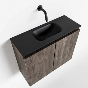 Mondiaz Ture 60cm toiletmeubel dark brown met wastafel urban midden geen kraangat